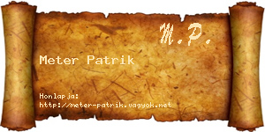 Meter Patrik névjegykártya